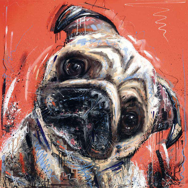 Abstract sales pug painting