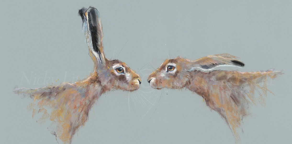 Hare offers and glasshouse, original painting 6