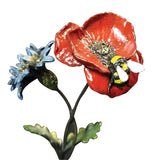 Richard Cooper Solid bronze painted poppy sculpture