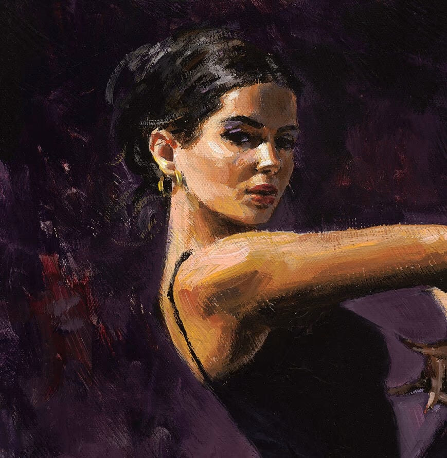 Colours of Flamenco in Purple | Fabian Perez Paintings | Free UK ...