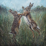 Julia Whitehead Boxing Hares Original