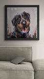 Samantha Ellis original dog portrait in room