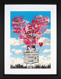 Mr Brainwash Love lifts us valentine release framed