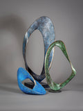 Adam Paddon abstract bronze sculpture in blue