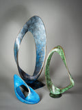 Adam Paddon abstract bronze sculpture in blue