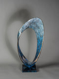 Adam Paddon abstract bronze sculpture in blue