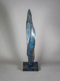 Adam Paddon abstract bronze sculpture in blue