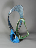 Adam Paddon abstract bronze sculpture in blue